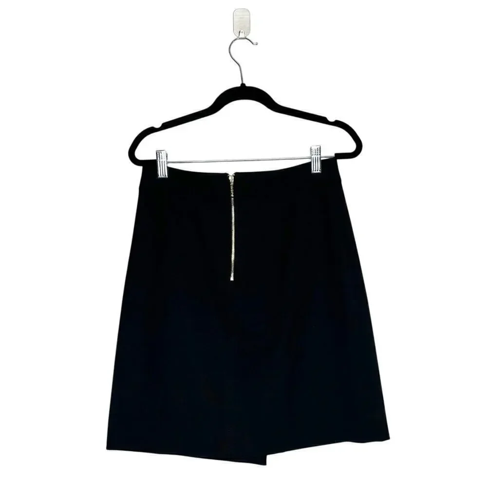 Kate Spade Pleated Button Down Wool Skirt Women's Black Size 4
